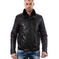 DAVID - Black Mink Collar Jacket